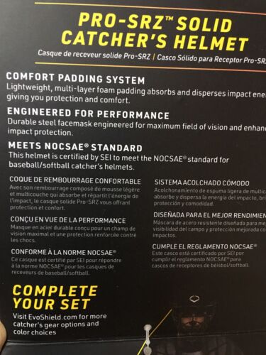 Evoshield PRO-SRZ Baseball Catcher's Helmet Solid White / BLK . Small/medium New - Picture 23 of 24