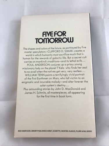 TOMORROW 1 stories by Simak Tenn Anderson Schmitz MacDonald 1971 Signet SF pb - Imagen 2 de 3