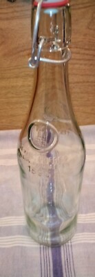 Geyer Freres Maison Fondee 1895 Glass Bottle Wire Bale Stopper Swingtop 1000 mL