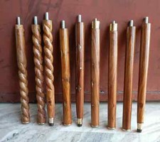 Set of 3 PCs 3 Fold Brown Wooden Walking Stick Cane For Head Handle Only Shaft