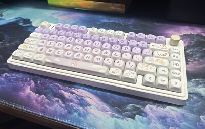 Custom 75% Wireless Mechanical Keyboard | AULA F75 | LINEAR KTT KANG WHITE