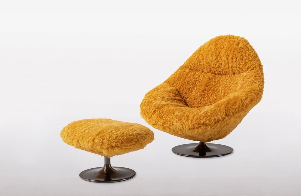 Fendi Casa Groove & Groovy Armchair Shearling Fur Yellow New | eBay