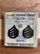 New Officers’ Equipment Co. Brass SSGT Chevron Black Utility 