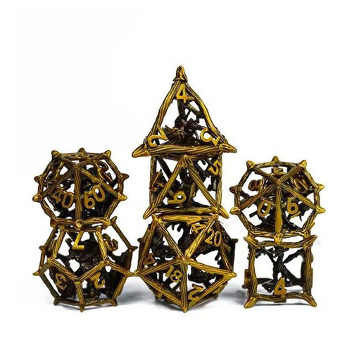 Metal hollow hollow tree vine flying dragon dice, board game polyhedron dice set - Picture 4 of 11
