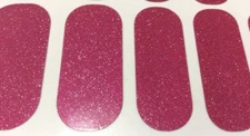 Jamberry Nail Wrap Fierce Fuchsia Pink Glitter Sparkle on Classic Half Sheet Art