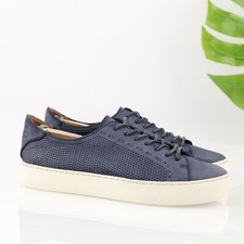 Frye Womens Lena Sneaker Size 8 Blue Nubuck Perforated Lace Up Shoe Platform