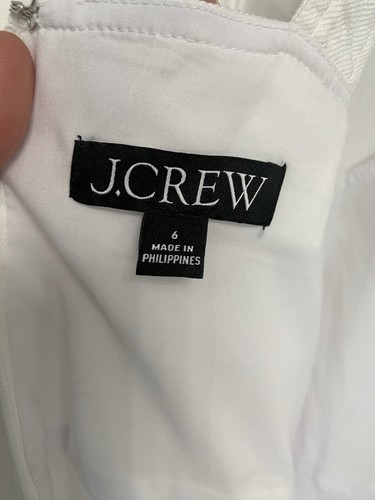 J. Crew Elegant White Sleeveless Sheath Dress Size 6 Linen Blend Summer - Picture 5 of 8