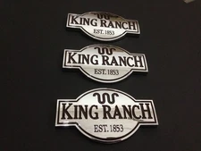 3pcs King Ranch Chrome Brown Emblem 3 D Side Fender Door Rear Tailgate Badge