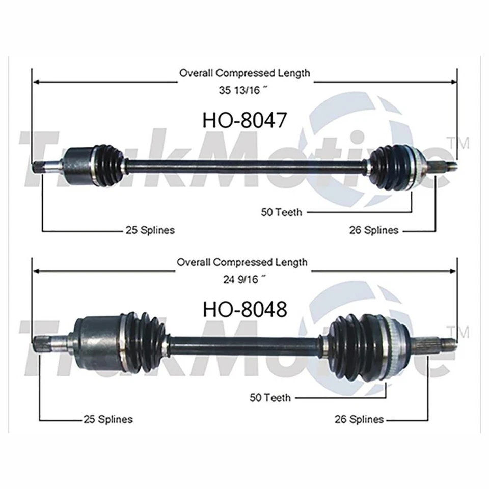 Juego de par de ejes delanteros CV SurTrack para Honda Civic del Sol tracción delantera 1992-2000_prp Foto 2 de 4