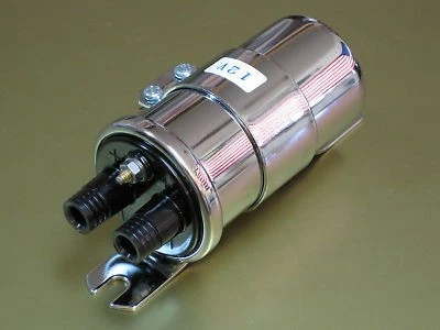 Bobina de encendido EMGO cromada doble cable 12V CBS-3500B Triumph Harley Davidson Honda Foto 2 de 4