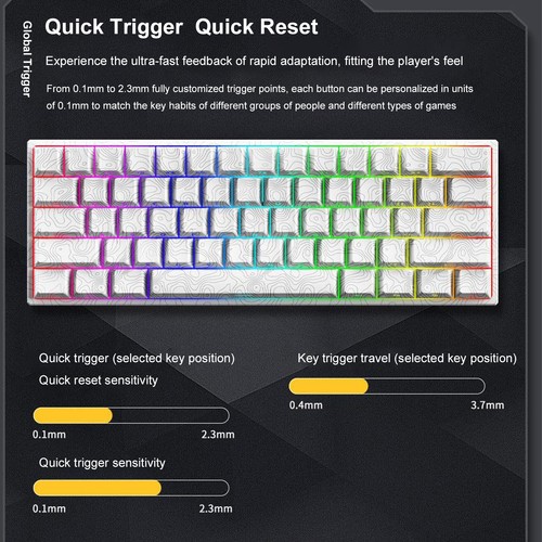 Przewodowa klawiatura mechaniczna 61 klawiszy Hot-Swap Gaming Keyboard do PC Laptop KHEZ - Zdjęcie 6 z 14