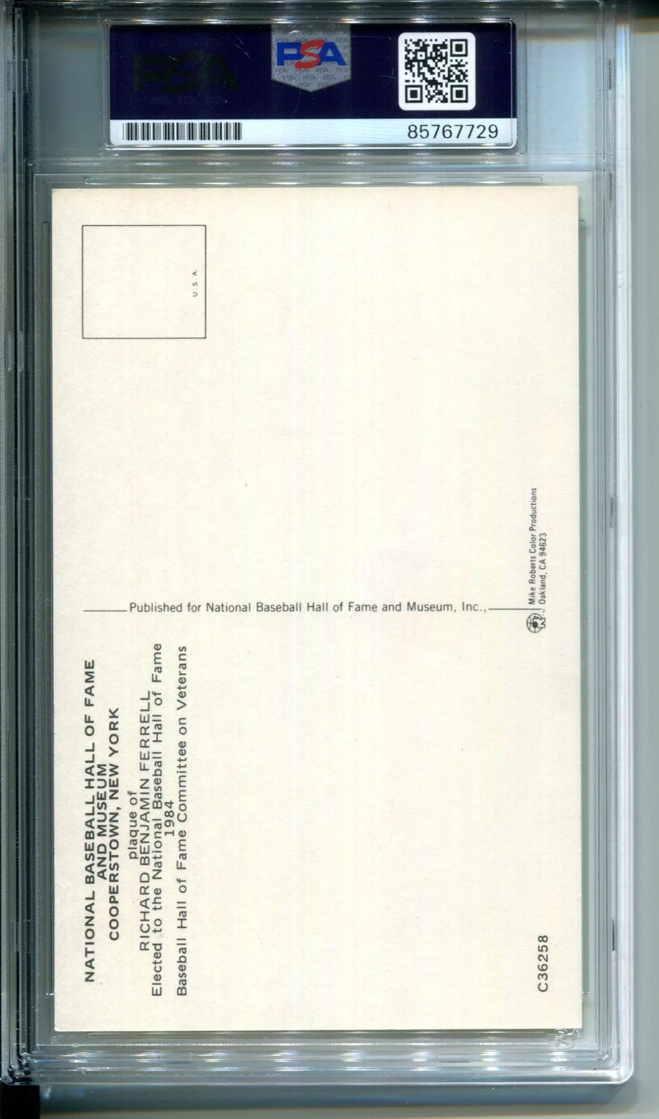Rick Ferrell HOF 1984 National Baseball Hall of Fame AUTO Autograph Signed PSA view 2
