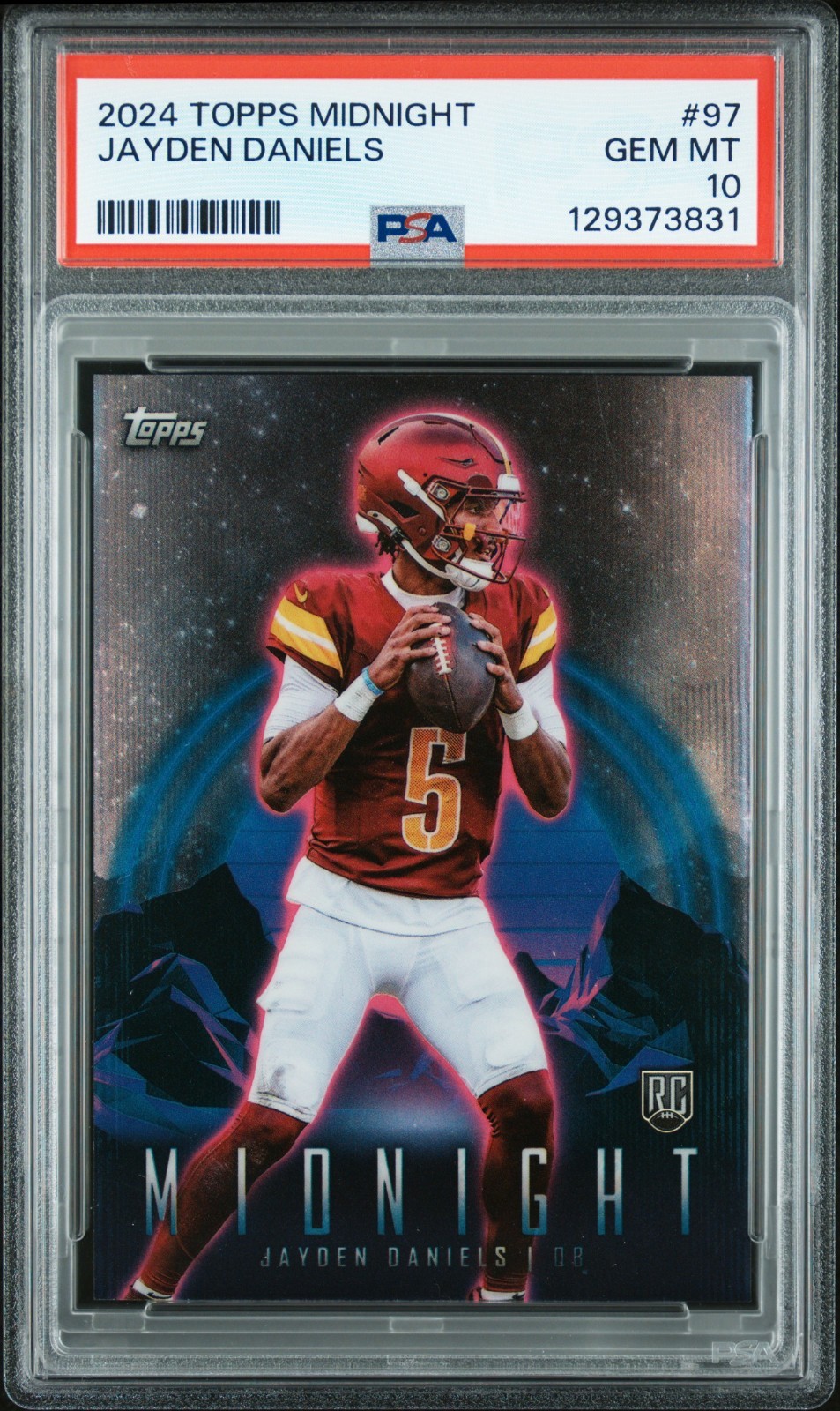 2024 TOPPS MIDNIGHT JAYDEN DANIELS #97 RC COMMANDERS PSA 10 GEM MINT