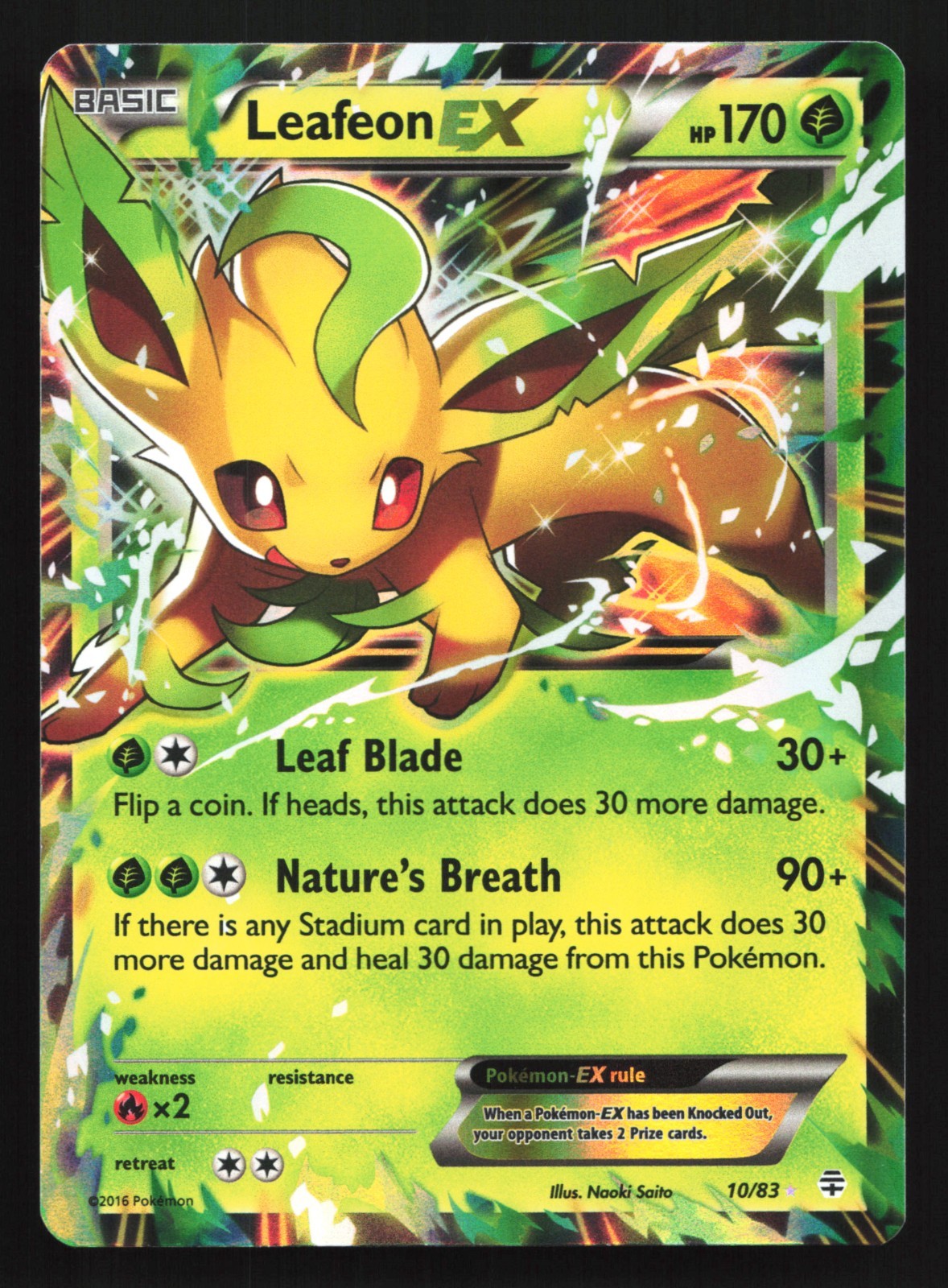 Pokemon Leafeon EX 10/83 Generations Ultra Rare Holo MP