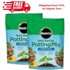 Miracle-Gro Seed Starting Potting Mix, 8 qt.For Use in Containers, Soil (2-Pack)