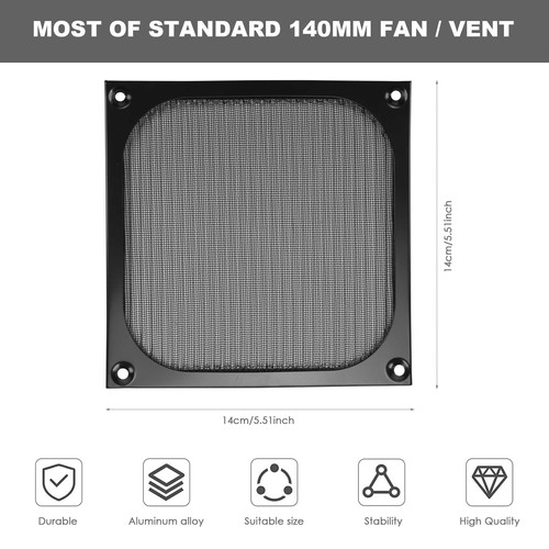 140mm Desktop Computer Case Fan Dust Grills Dustproof Case Cover with9215 - Afbeelding 6 van 7