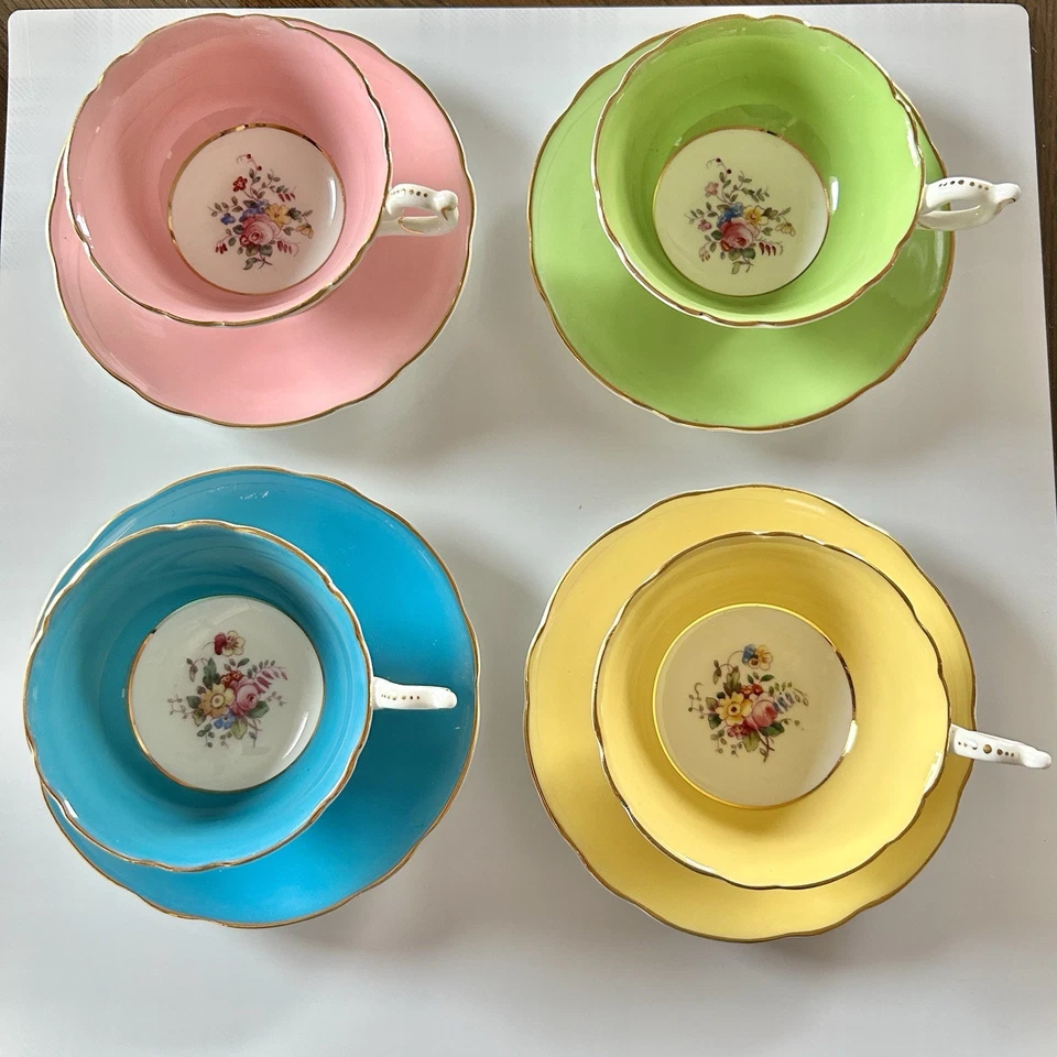 Taza y platillo Coalport de colección - Juego de 4 - Hecho en Inglaterra  Foto 3 de 4