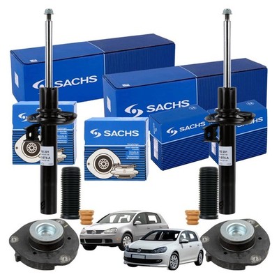 2x SACHS Stoßdämpfer + Staubmanschette Domlager vorne für VW Golf V VI 50mm