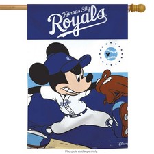 Briarwood Lane Kansas City Royals MLB Mickey Mouse Baseball House Flag