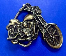 Motorcycles Riders Twin V Motorcycle Chopper Figural Cutout Belt Buckle