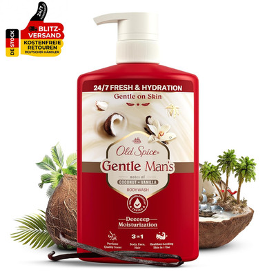 Old Spice Gentle Man'S Coconut + Vanilla 3-In-1 Shower Gel & Shampoo for Men 800