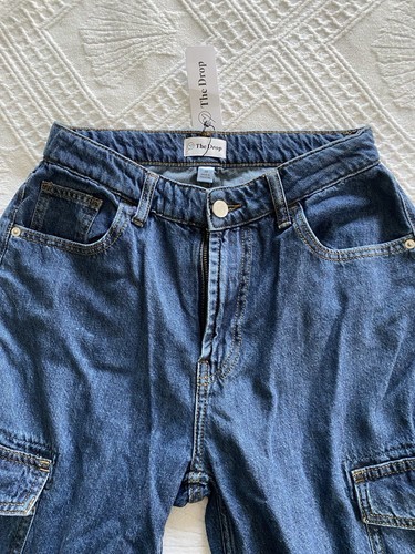 The Drop Women's Montana Cargo Jeans Medium Stone FREE SHIPPING - Picture 2 of 7