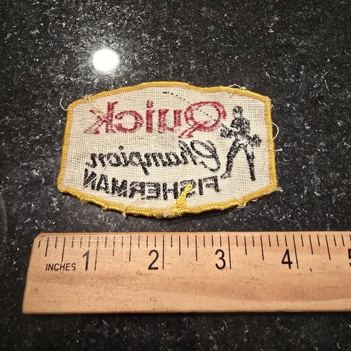 Señuelo de pesca vintage/parche de equipo Quick Champion - Imagen 2 de 2