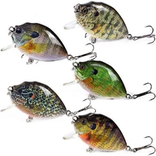 5PCS Fishing Lure Lot Shallow Diving Rattling Crankbait Hook Bass Bait Tackle US