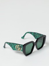 GUCCI GG0956S 001 Rectangular Squared Black Green 54 mm Women's Sunglasses OBI
