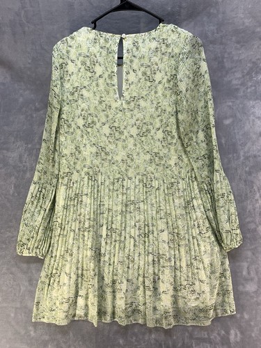 Mini Abito Aritzia Wilfred Verde Betulla Pieghettato Foderato Daydreamer Taglia M - Foto 3 di 4