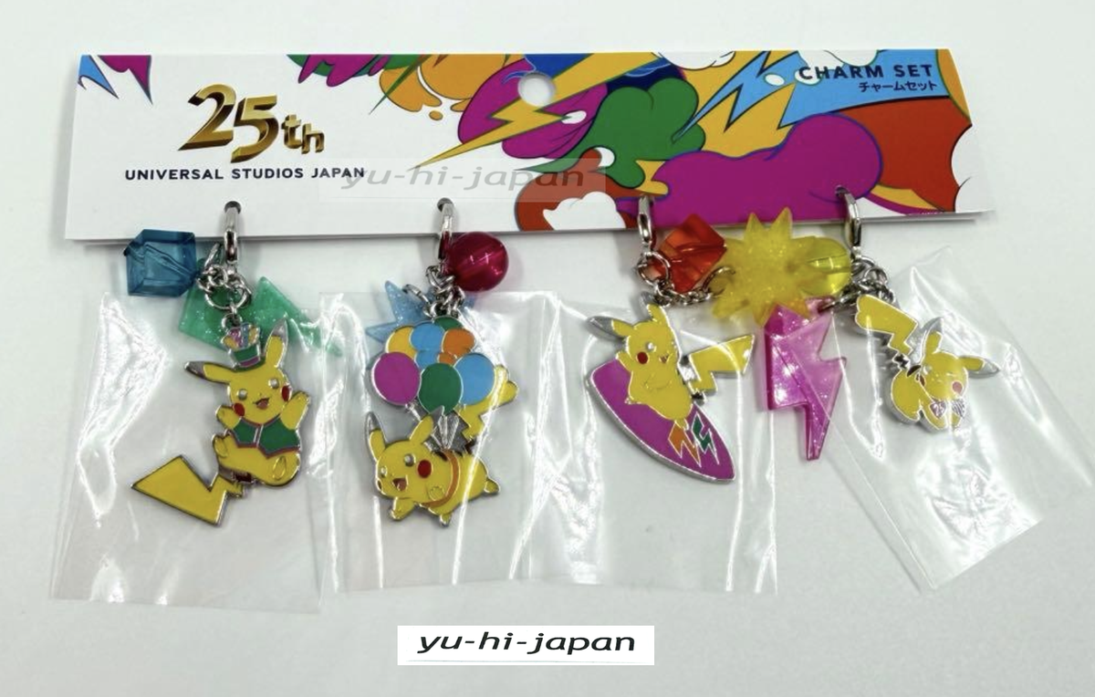 USJ 25th Anniversary Pokemon Pikachu Charm Set Universal Studios