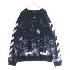Off-White Galaxy Brushed Motif Crew Neck Sweatshirt Trainer Black Used 4847997d2