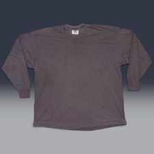 Vintage 90s Lee Premium Jersey Faded Grey Blank Long Sleeve T-Shirt XXL USA Made