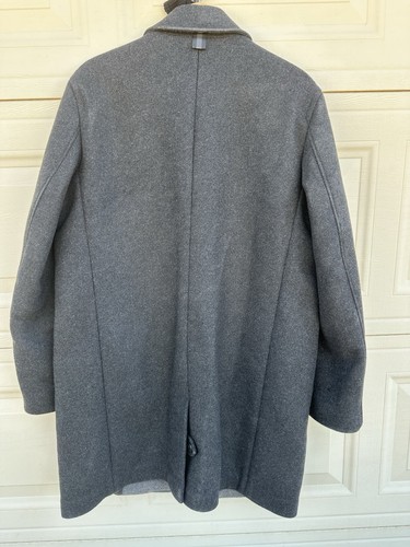 Mens Heavy Wool American Airlines Pilot Trench Coat Sz Large Long Twin Hill - Picture 22 of 24