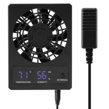 Reptile Ventilation Fan, LED Digital Thermometer and Humidity Gauge Dehumidif...