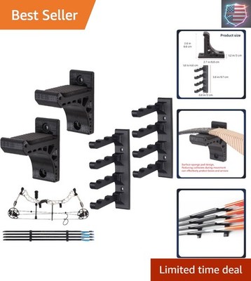 Archery Wall-Mounted Bow Rack and Arrow Holder - Bow Wall Mount Storage for R...