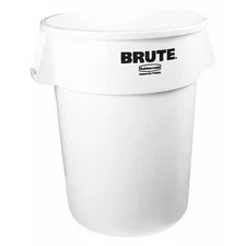 Rubbermaid Commercial 1779740 Brute 44 Gal Round Heavy Duty Plastic Can, White,