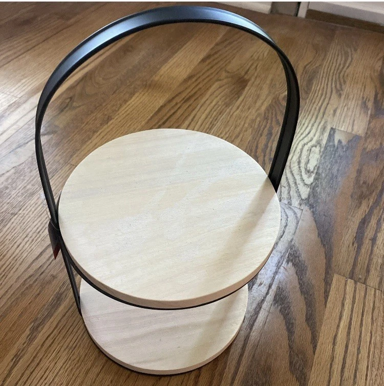 Target Bullseye Wooden Round Two Tiered Tray SO CUTE NEW - Image 4 of 4
