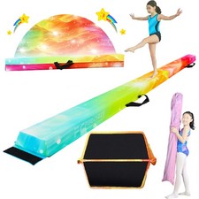 6FT/9FT Folding Balance Beam for Kids- Gymnastics Foam Floor Beam,Anti-Slip B...
