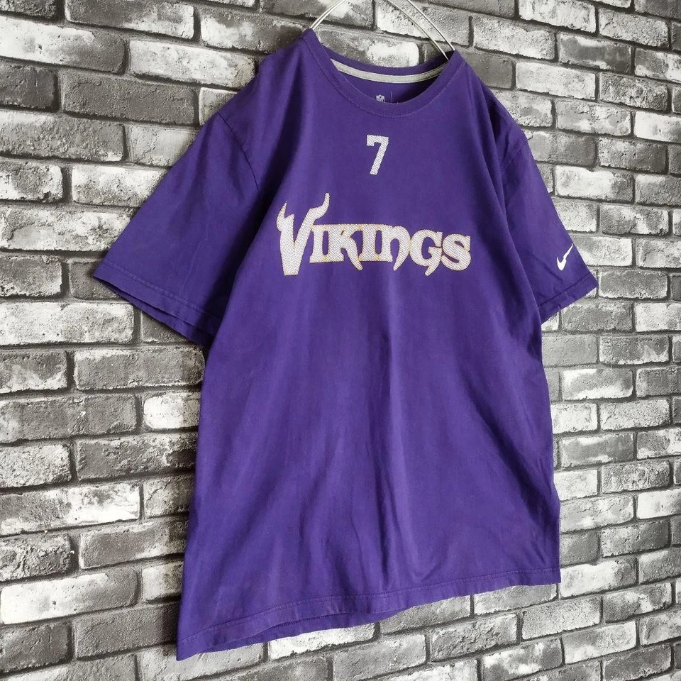 NIKE Swoosh Minnesota Vikings Christian Ponder T-Shirt XL Purple - Image 3 of 4