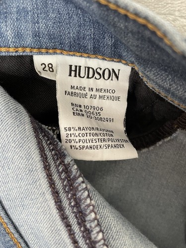 Hudson Nico Jeans Womens 28 Mid RIse Ankle Super Skinny Reverie Denim Distressed - Picture 9 of 10