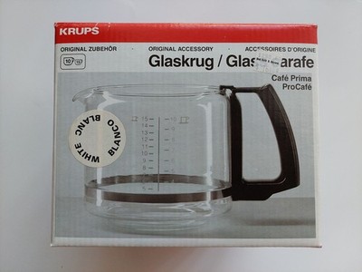 WHITE Krups Glaskrug Glass Carafe Replacement Original Cafe Prima ProCafe NIB