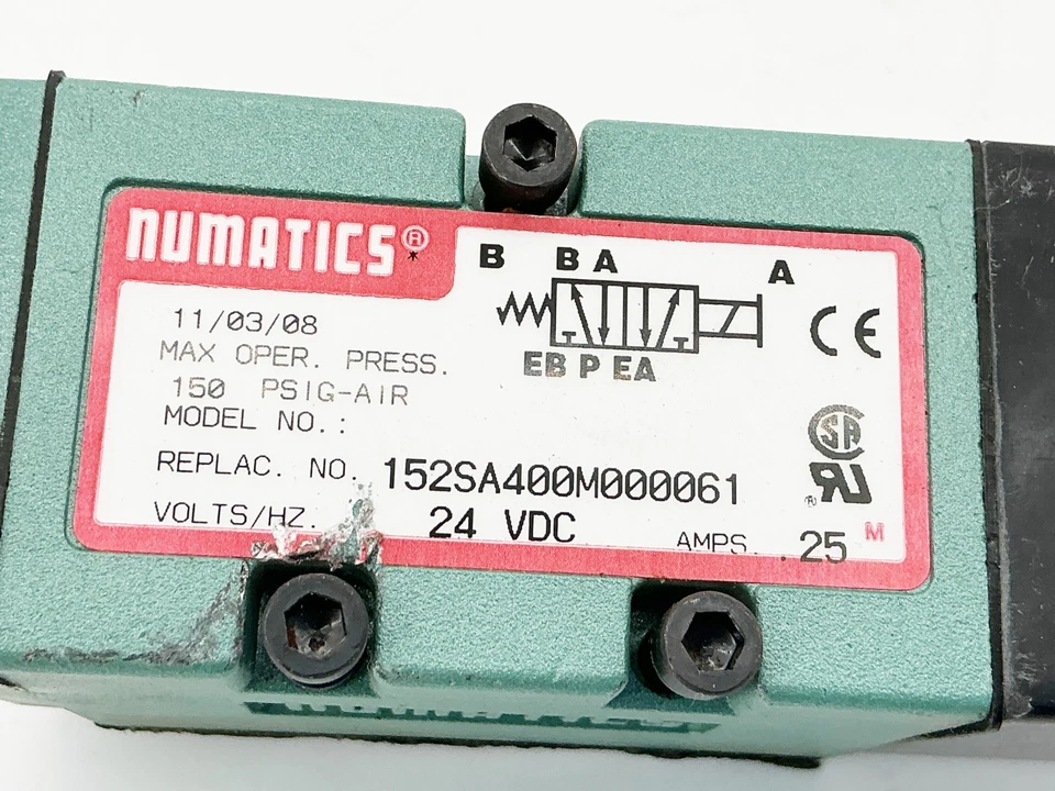 New Numatics 152SA400M000061 Solenoid Valve 24VDC 150PSIG 6W - No Box - Image 2 of 4