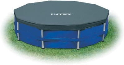 INTEX 28032E Pool Cover: for 15Ft round Metal Frame Pools   Includes Rope Tie  