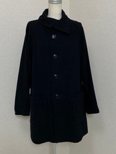 USED 9494. Y'S YOHJI YAMAMOTO IRREGULAR COLLAR BACK POCKET WOOL COAT GOOD