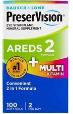 3 Pack Bausch & Lomb PreserVision AREDS 2 + Multivitamin Softgels, 100 Ct