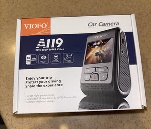 VIOFO A119 Dash Cam 2K 1440P GPS Module Tested Working Complete in Box 60FPS