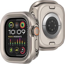 Metal Case For Apple Watch Ultra 49mm, Rugged Protective Silicone Bumper Cover
