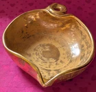 Stangl Art Pottery Granada Gold, Leaf Shape Hand Painted Nut Bowl/Trinket Dish