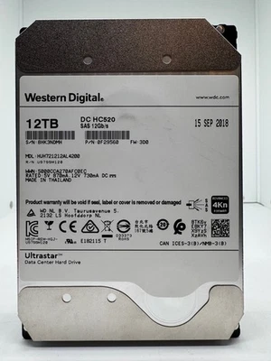 Western Digital Ultrastar DC HC520 12TB 3.5" 7.2K 12G SAS HDD HUH721212AL4200